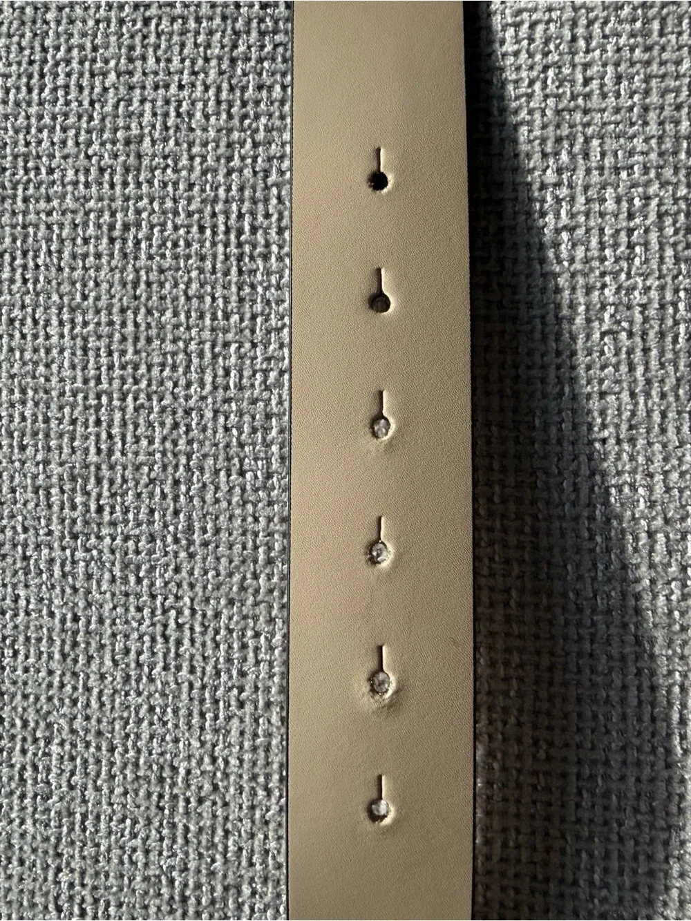 Valentino Cream Leather Belt with Gold V Logo Buckle